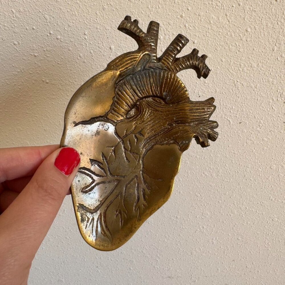 Brass Anatomical Heart Trinket Dish